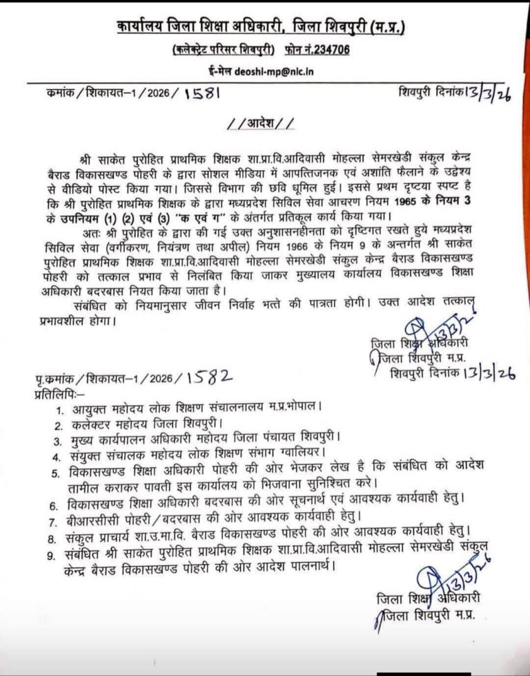 शिक्षक को भारी पदा पीएम की मिमिक्री करना, विधायक के शिकायत पर डीईओ ने किया सस्पेंड